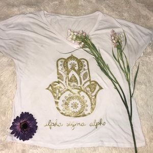 Gold Hamsa Alpha Sigma Alpha Sorority T-shirt